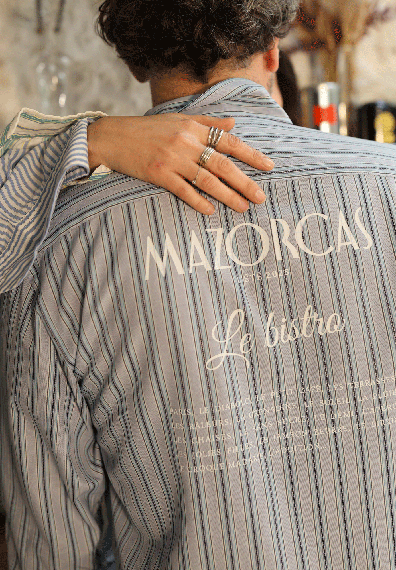 Chemise multicolore bleue imprimée