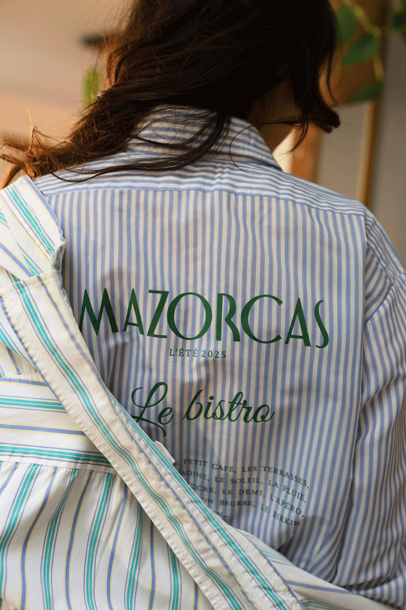 Blue and white striped printed shirt