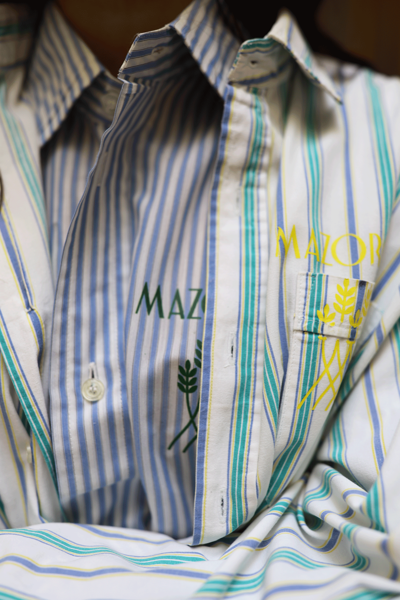Multicolored printed striped shirt