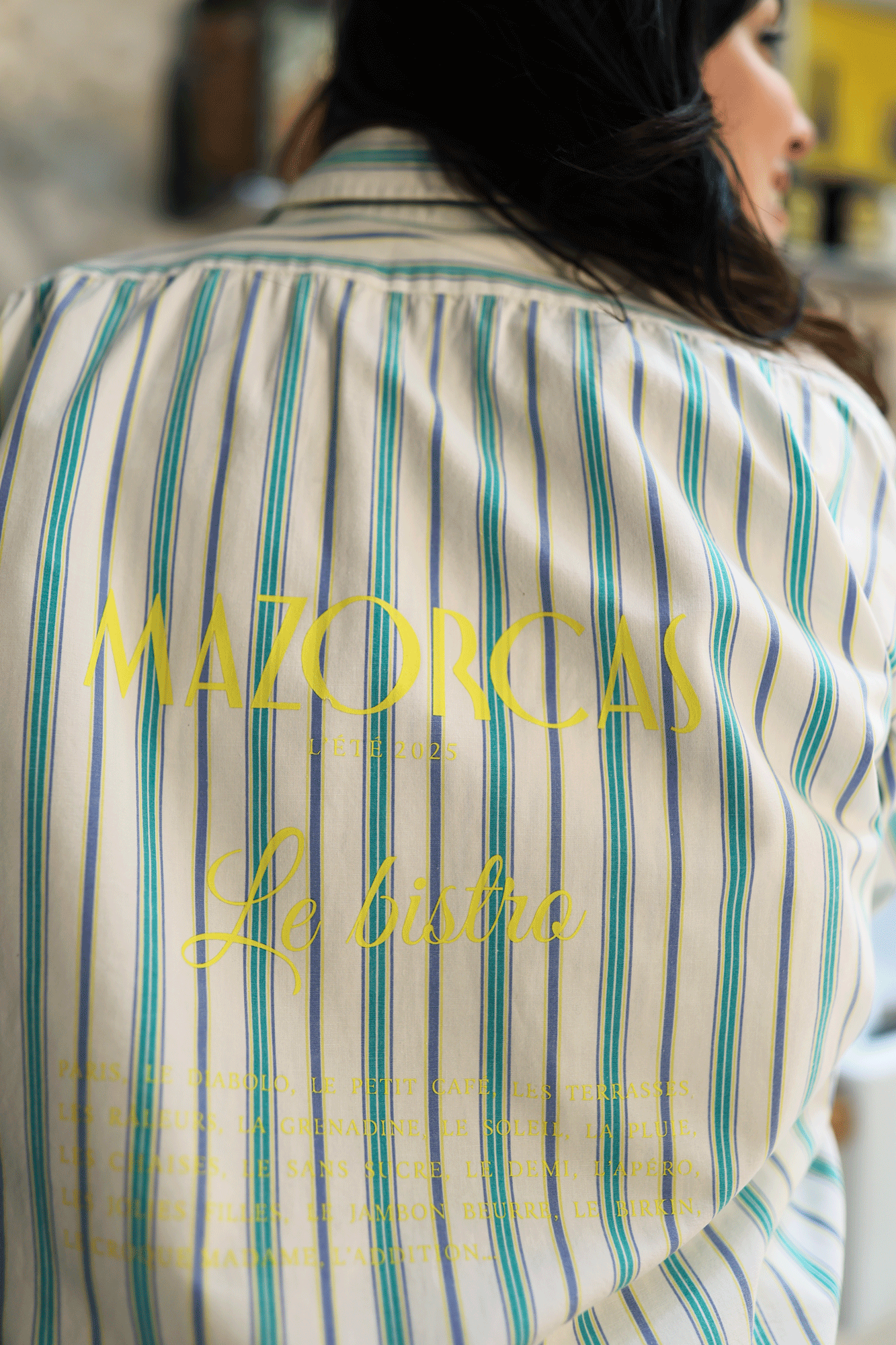 Multicolored printed striped shirt