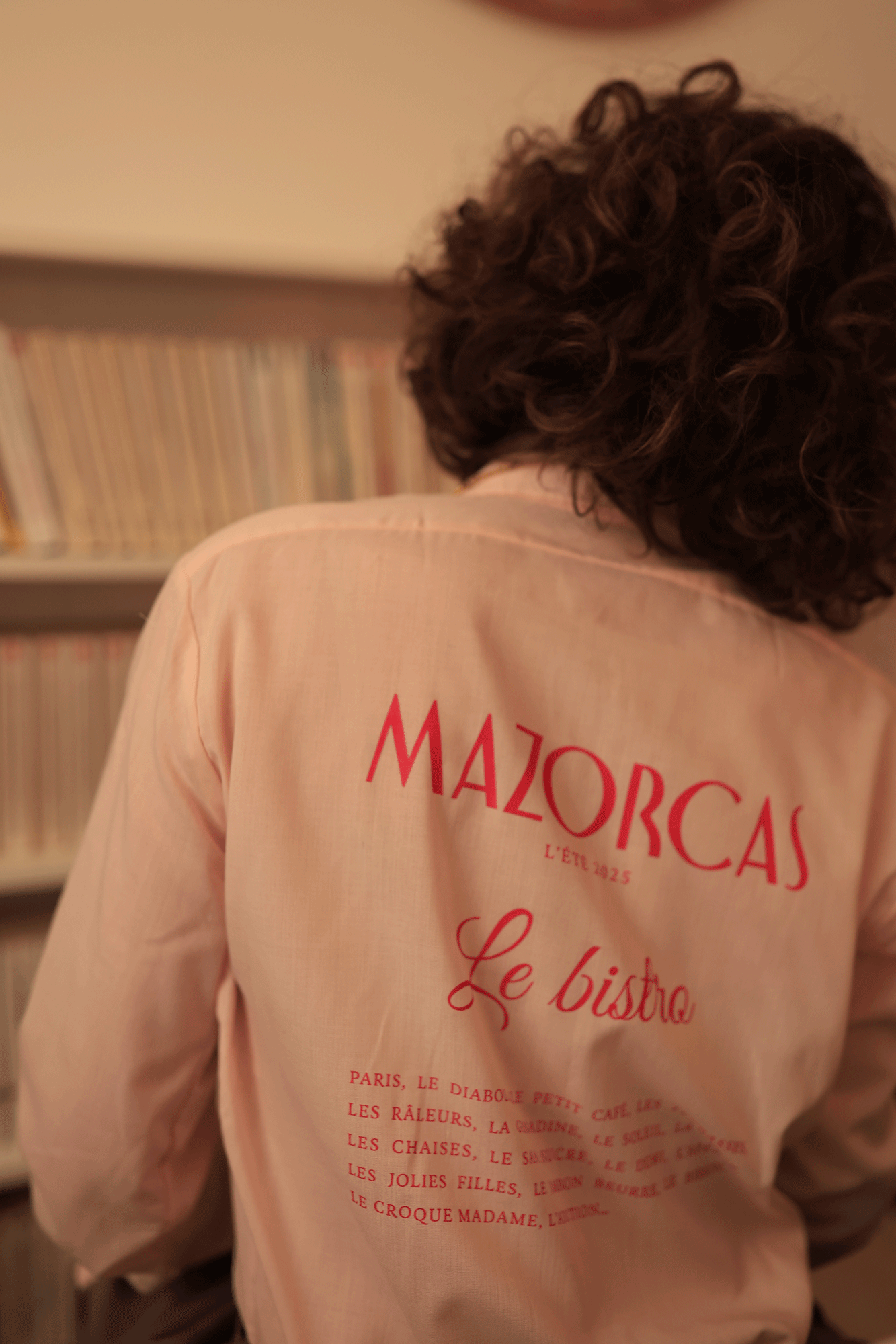 Pale pink printed shirt