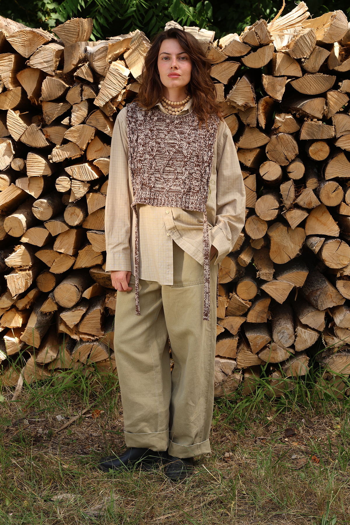 MAURICE - PLASTRON MARRON ECRU