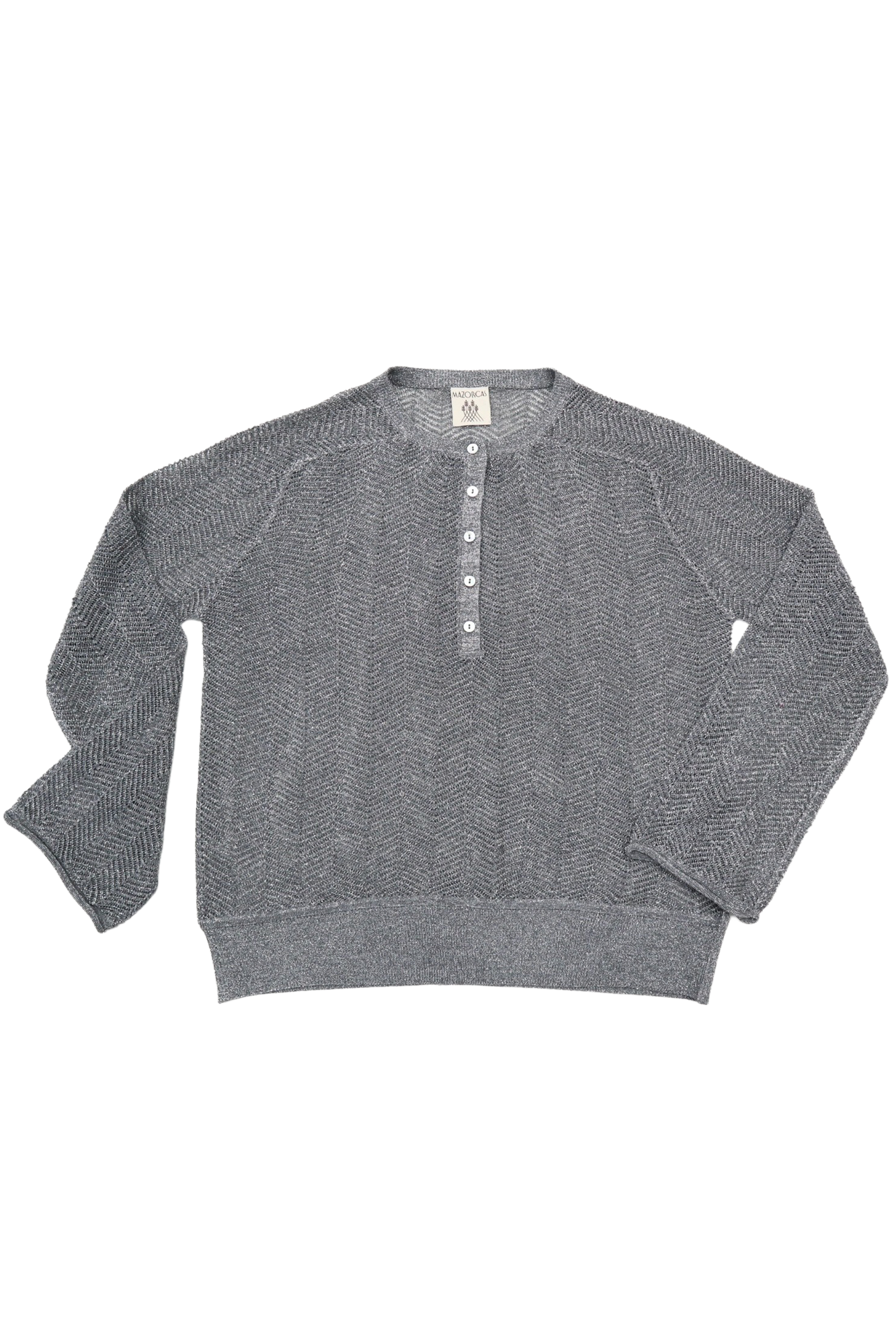 ALBERT - PULL AJOURÉ LUREX ARGENTÉ
