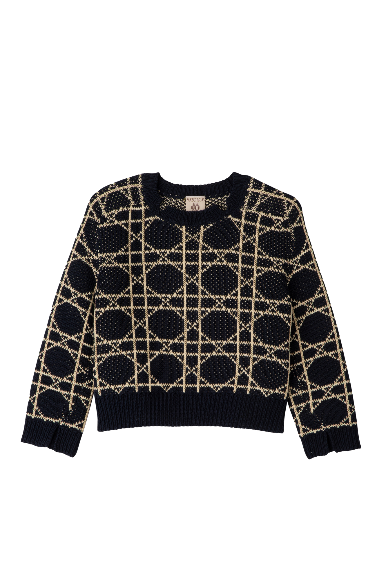 Quentin Jacquard Navy Sweater
