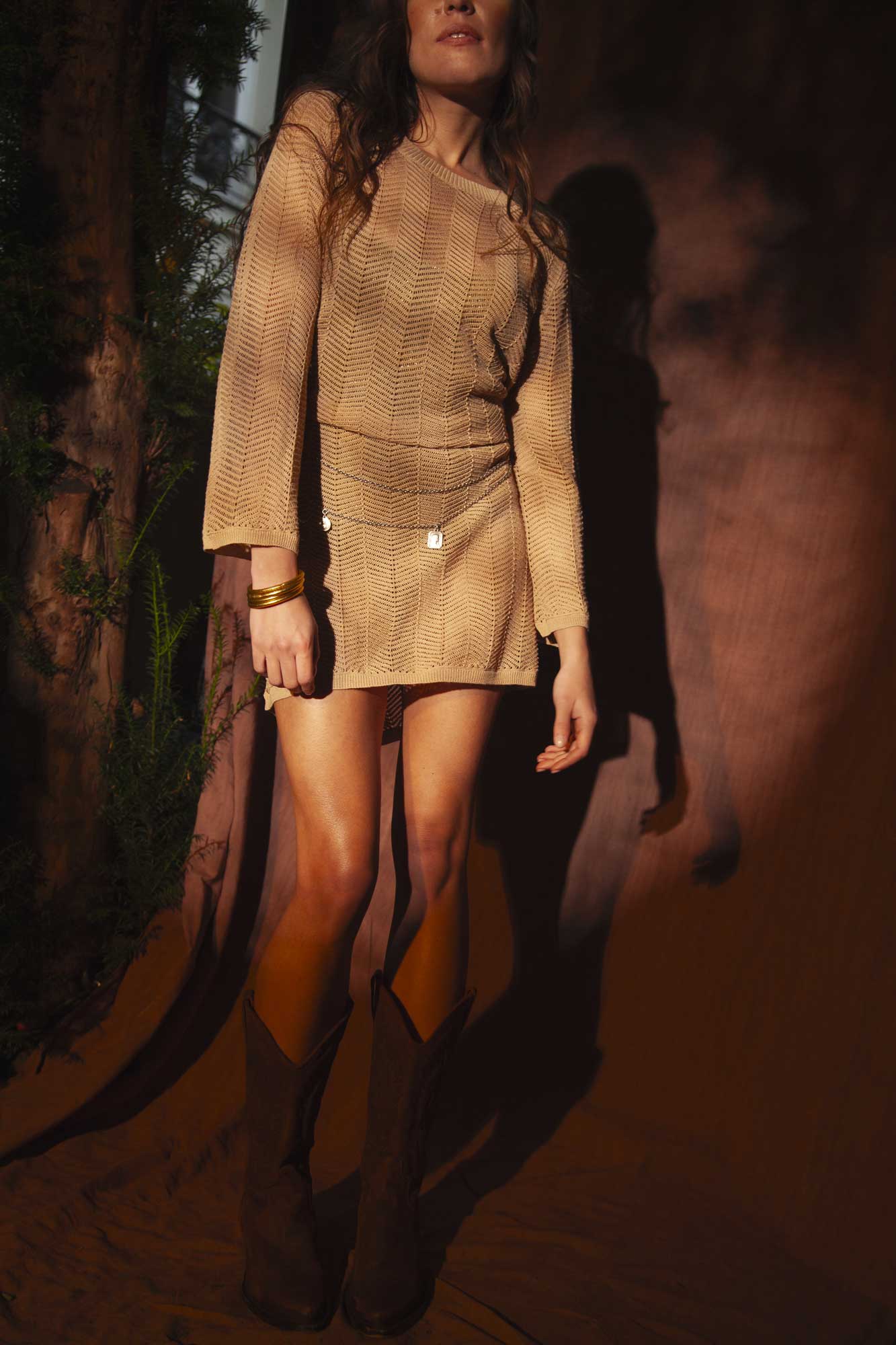 Placide Beige Linen Dress