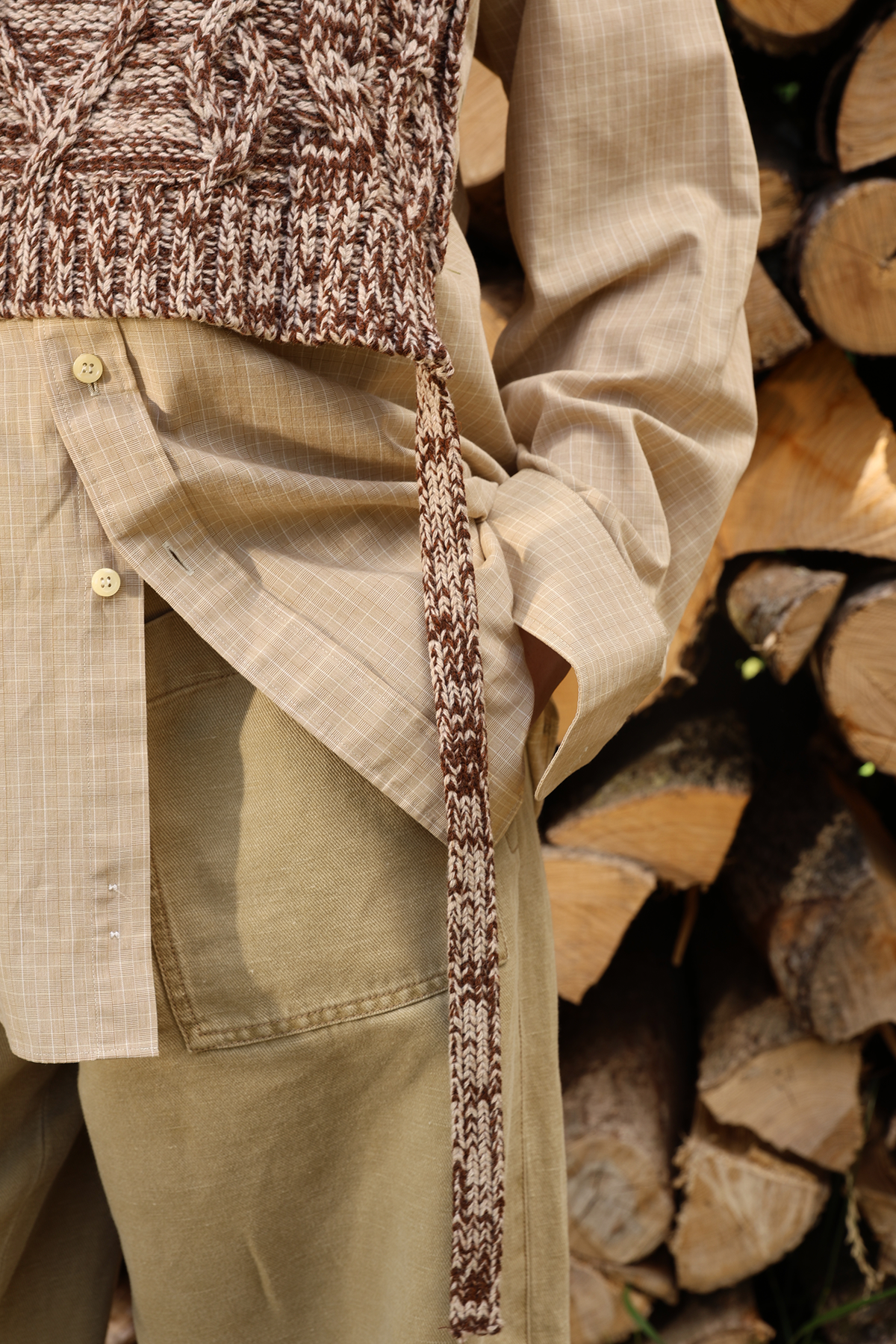 MAURICE - PLASTRON MARRON ECRU